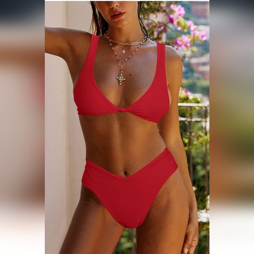 Red Women's Swimwear Set
